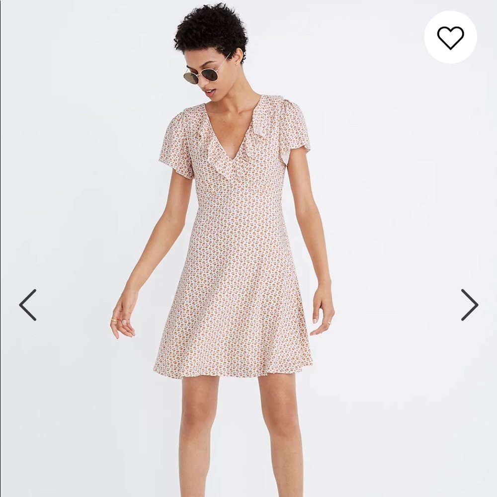 Madewell Ruffle Flutter-Sleeve Dress in Cutout Blooms